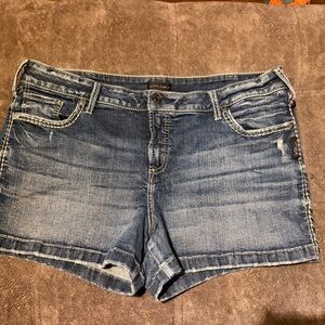 Silver Jeans Women's Faded Blue Jean Shorts